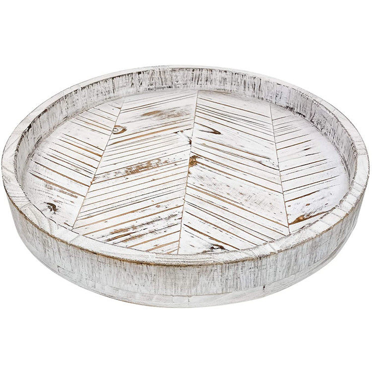 Gepersonaliseerd logo geaccepteerd Boerderij Wit Lazy Susan Ronde bak Vintage stijl Draaibaar Kastenorganisator