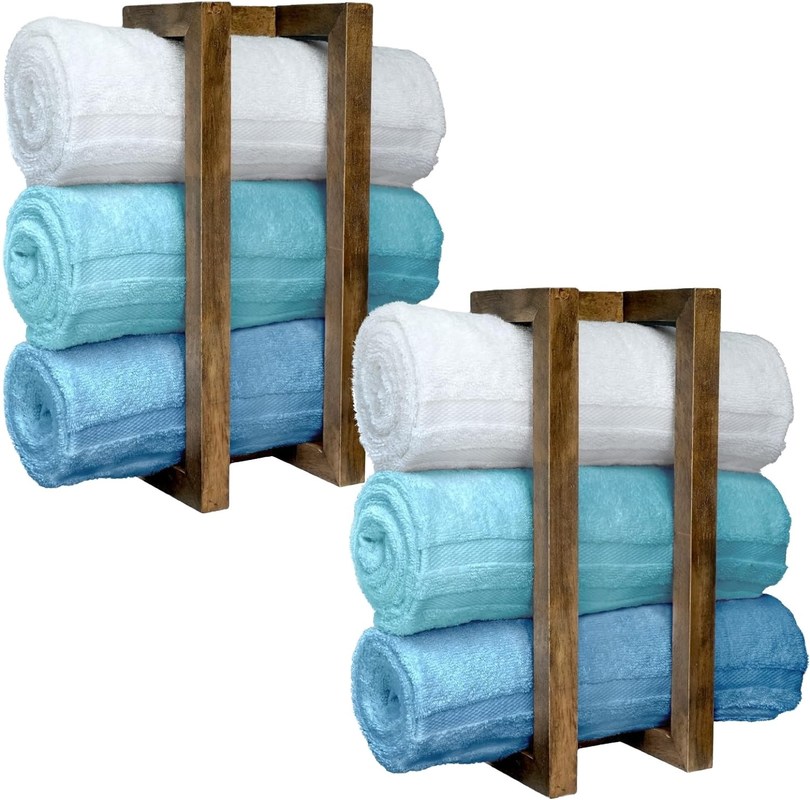 202405 Houten handdoekenrek op de muur, aangepast aan uw wensen