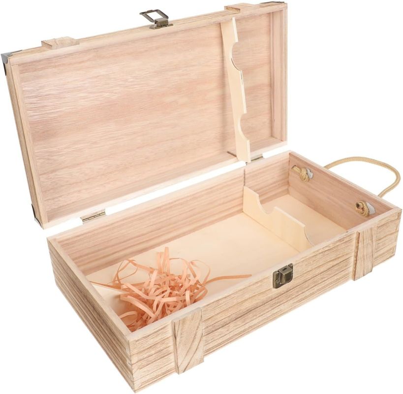 Handgemaakte wijndoos van dennenhout met deksel voor decoratieve lege containers op maat