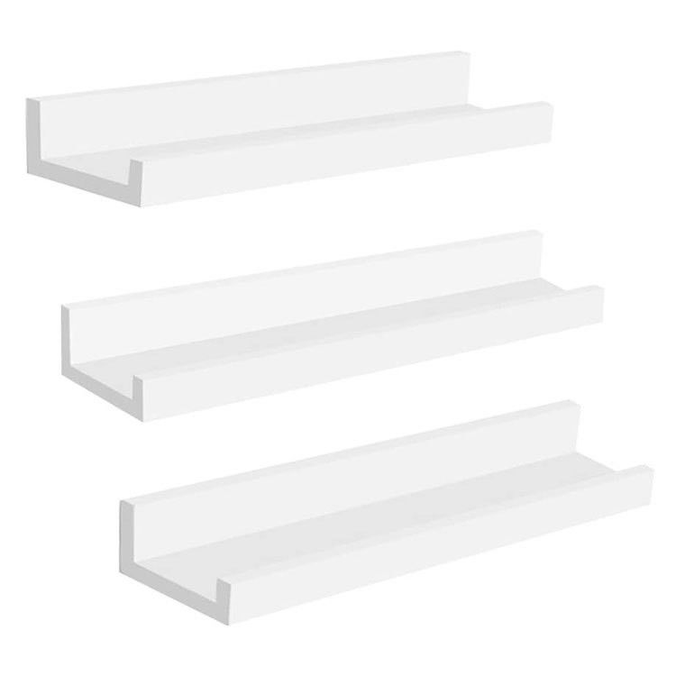 Drijvende plank in wit composiet hout Wandgebouwde opslagplanken voor woonkamer