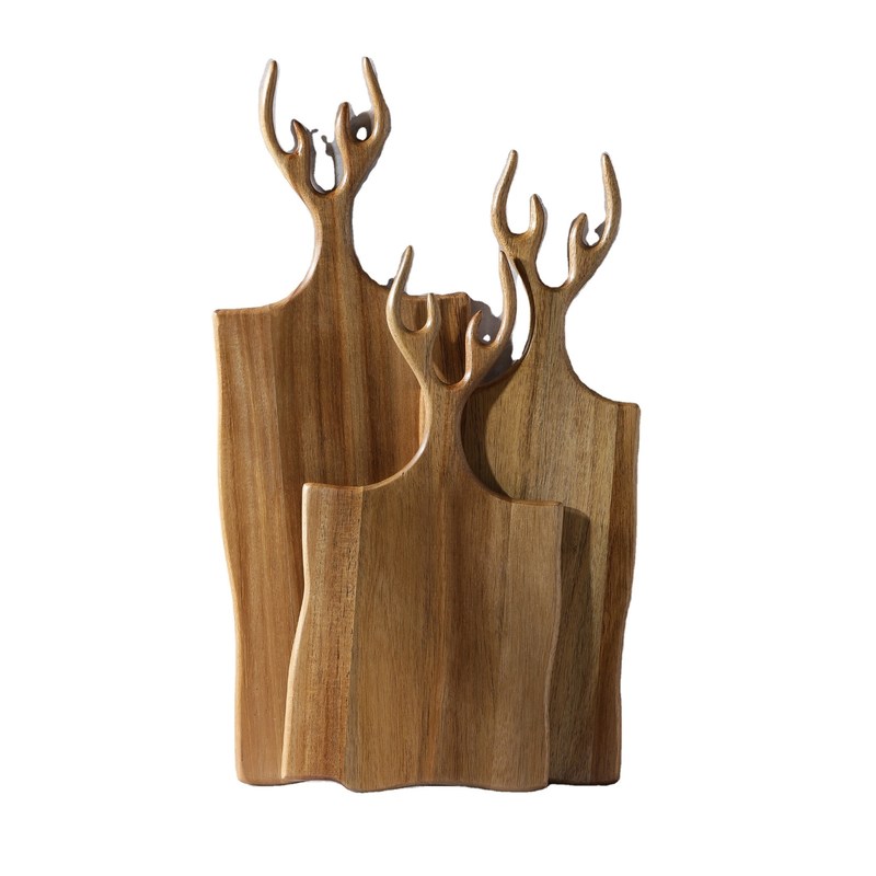 Meerdere doeleinden Olijfacacia hakplanken Set van 3 met handvat op maat