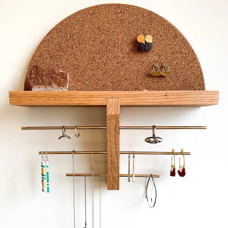 Mini Houten Doos Wand Mount Juwelenhouder en Organisator voor Onvoltooide Birch Hout Kleur