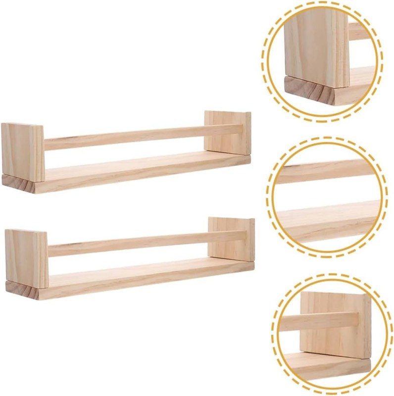 Gepersonaliseerd logo Houten hangende plank voor boek en bloempot ruimtebesparend ontwerp