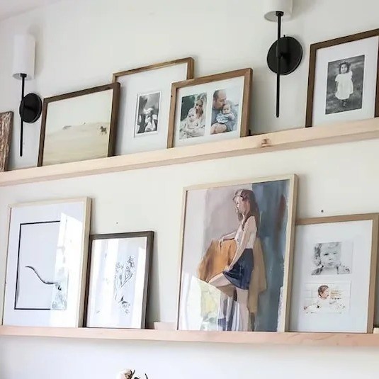 Houten huisversiering Rustieke stijl Solid Hardwood Floating Shelf met aanpassingsmogelijkheid