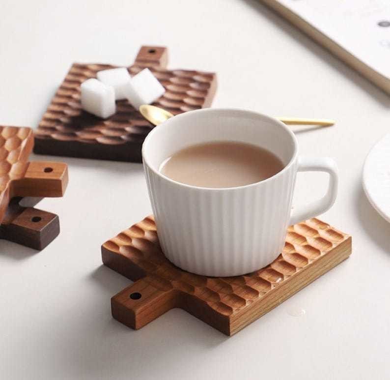 Solid Wood Creatieve Isolatie Mat voor Cherry Wood Anti-Scaling Coffee Cup Holder