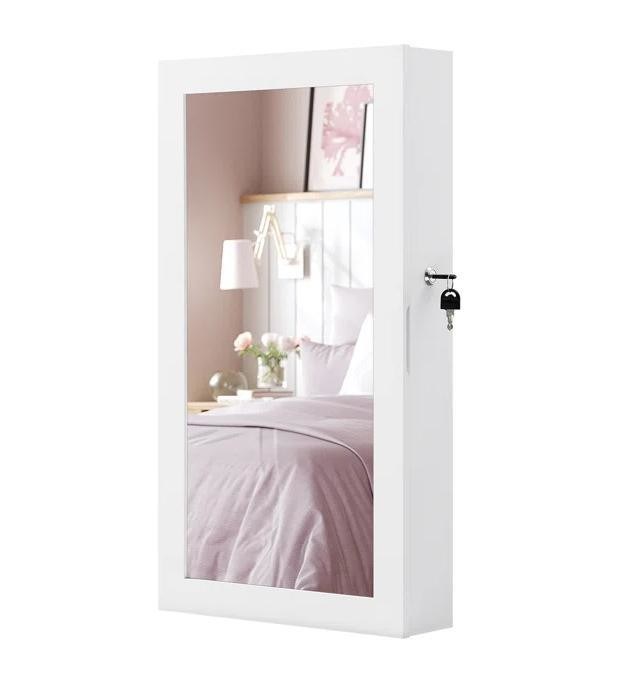 Custom Service Witte sieraden kast met 6 laden en solide houten structuur