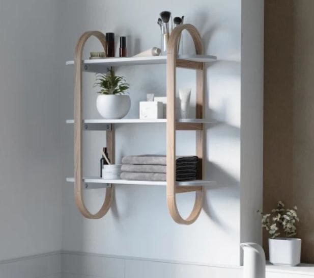 Witte natuurlijke drijvende hangplanken voor wanddecoratie in eetkamer