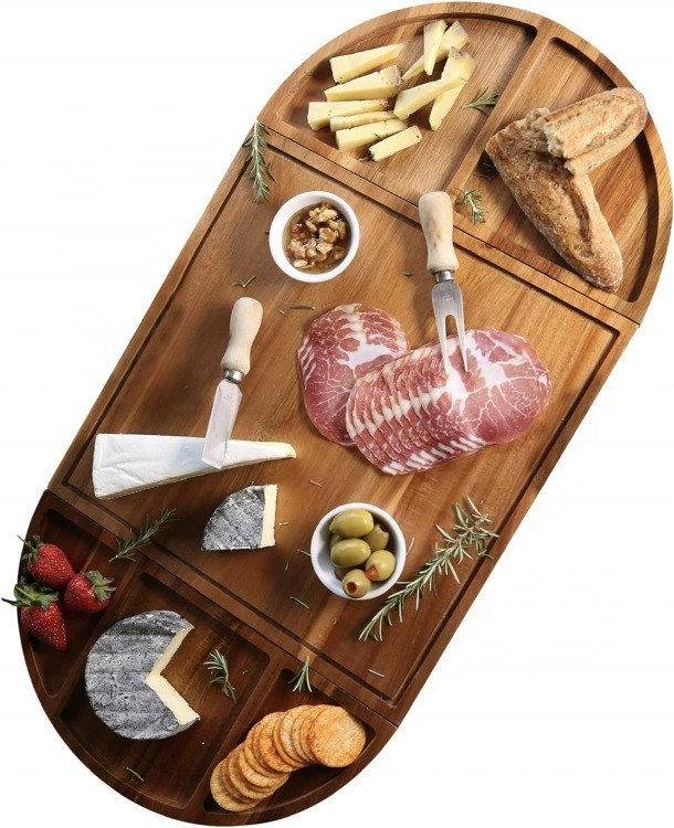All-Season Hout Ronde Kaas Board Set Unieke Houten Charcuterie Boards Extra Grote Kaas Tray