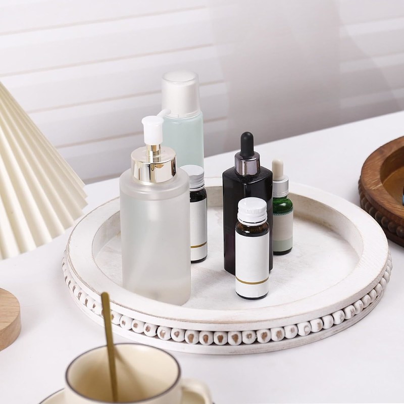 Gepersonaliseerde houten decoratieve bak met geperld witgekalkt ontwerp Gratis monster aangeboden