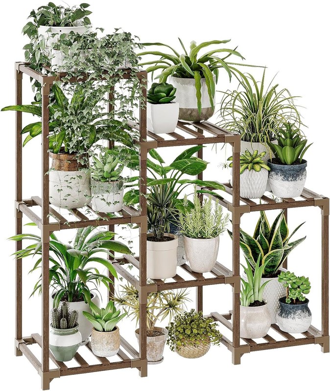 3 Tiers Ladder Multiple Plant Holder Hout Plant Rack voor woonkamer Patio Boho Home Decor