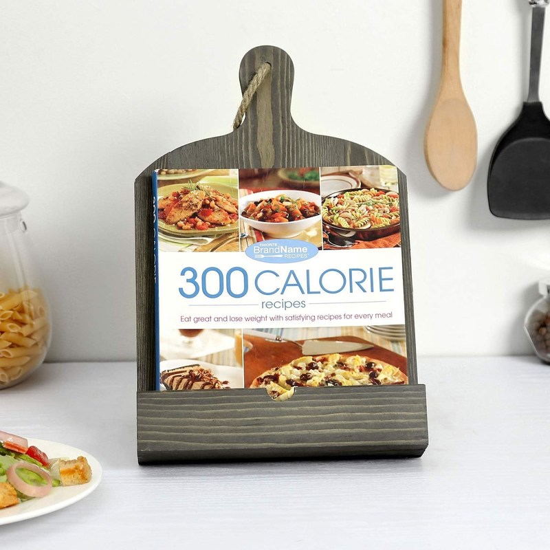 Rustieke houten receptboekenhouder verstelbaar en opvouwbaar voor keukenopslag