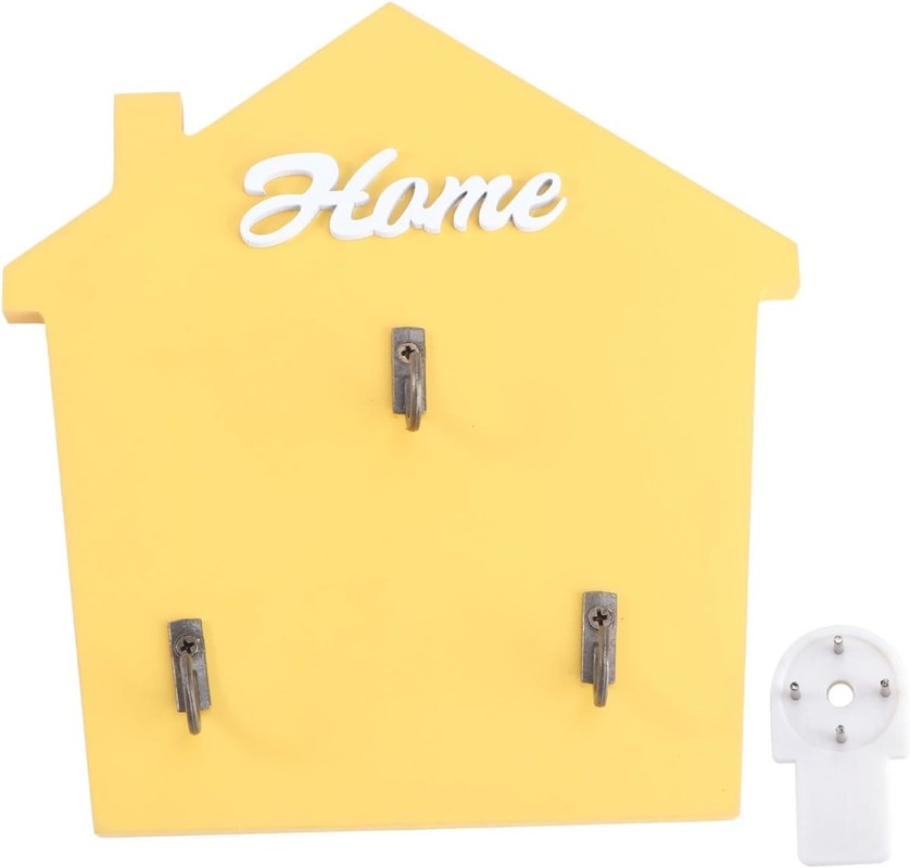 Inlaat Mudroom Posthouder en Sleutelrek met houten steken in natuurlijke houten kleur