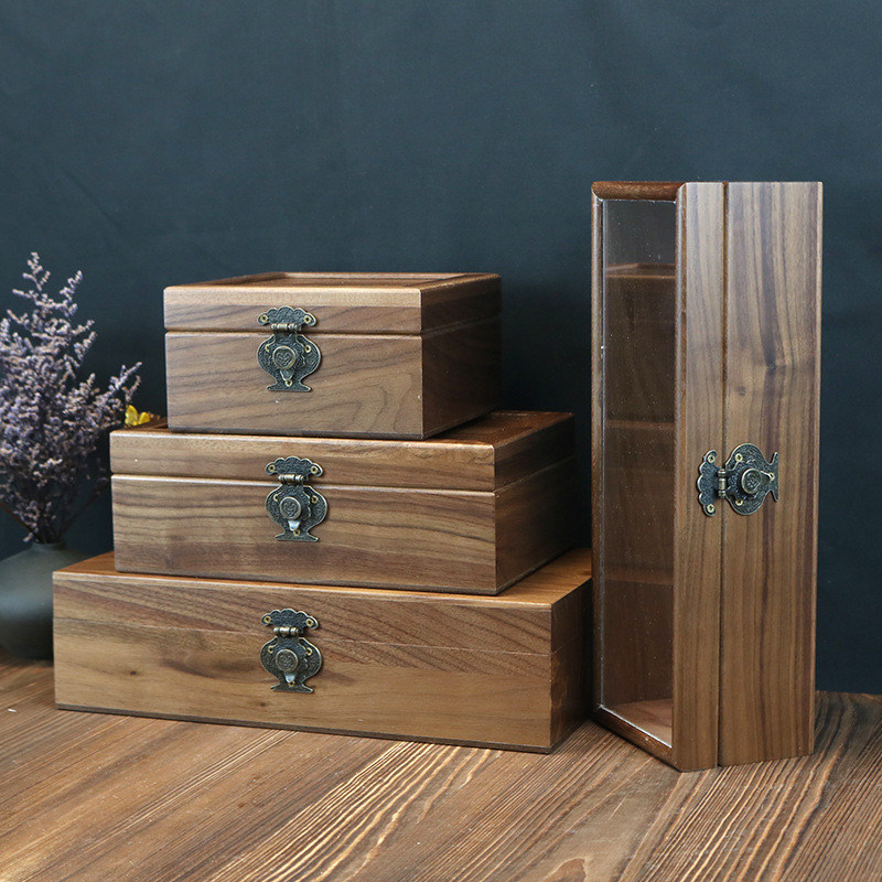 Industriële houten geschenkdozen voor juwelen en schoonheidsartikelen