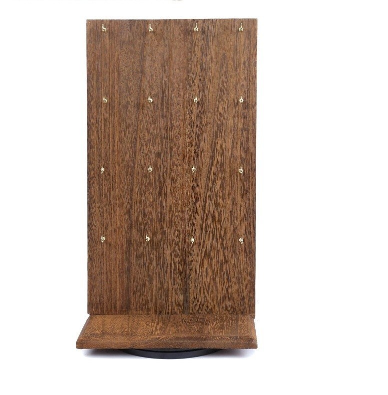 Ruimtebesparende functie 9 W X 7.5 D X 16.5 H Houten sieraden display stand met 32 haakjes