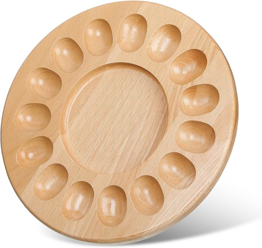 OEM 15 Holes Reversibele Hout Devilled Egg Plater Charcuterie Board Dikke Ei Tray Kipenei Containers
