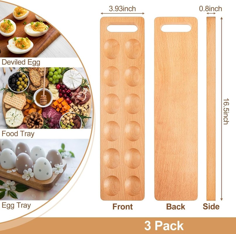 Thanksgiving Day Devilled Eggs Tray Bespaar ruimte met deze houten bordhouder met 12 gaten