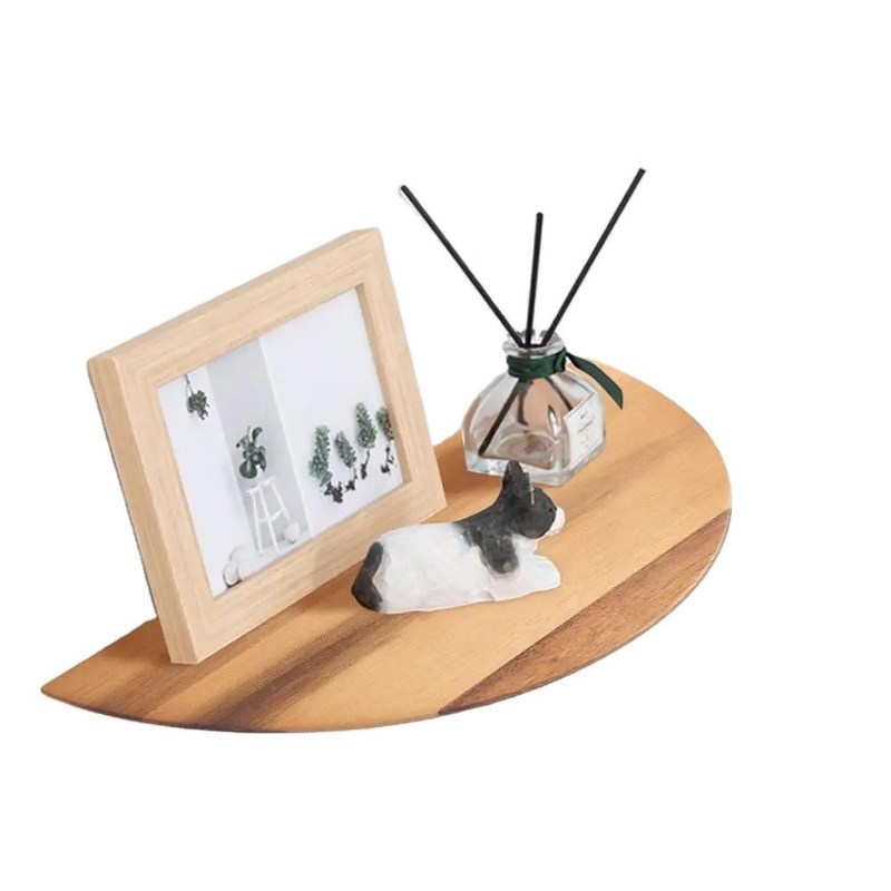 Op maat maat Kleur Halve cirkelvormige Set van 3 14 inch Acacia Hout Drijvende Planken