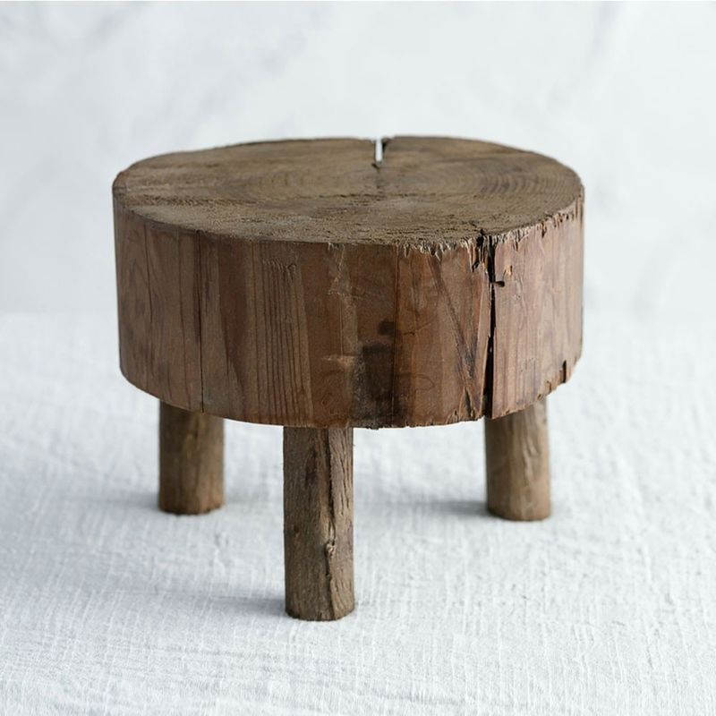 Zilkschermprinten Rustieke live edge gerecycled houten stand voor interieurhuisdecoratie