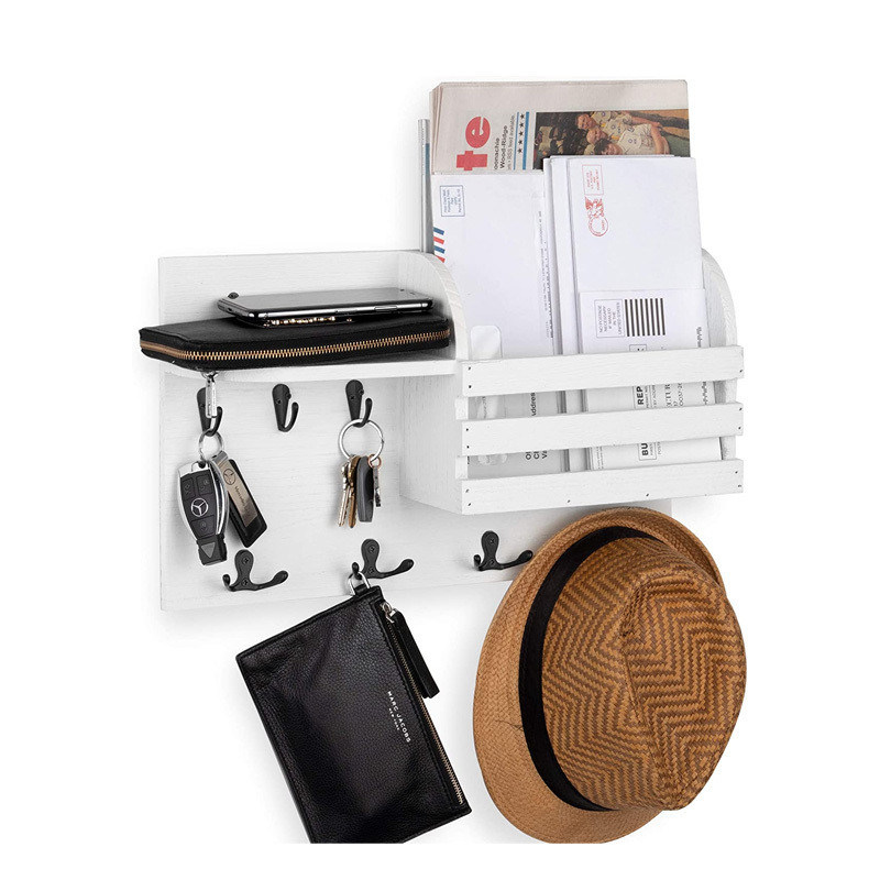 Doppelstaande muur montage opslagplank magnetisch huis hangend organisator rek met sleutelhanger