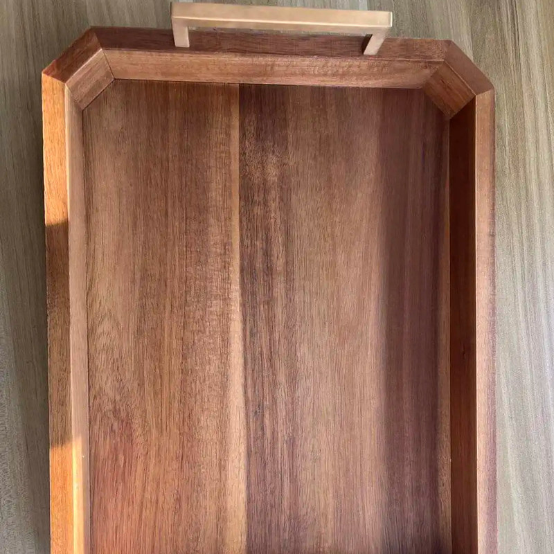 Op maat gemaakte ontwerpen Grote rustieke houten rechthoekige servietbak voor koffietafel