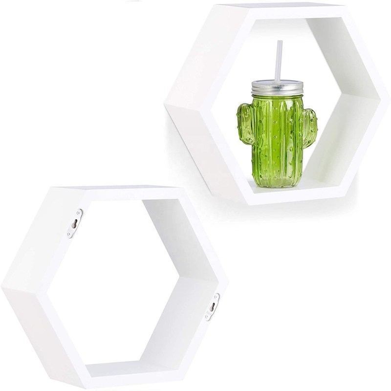 Houten gesneden hexagonale muurplank voor rustieke boerderij