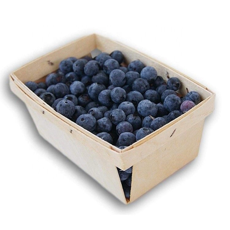 Handgemaakte industriële cadeautjes Craft 4x4 inch veneer houten doos voor het plukken van fruit en bessen