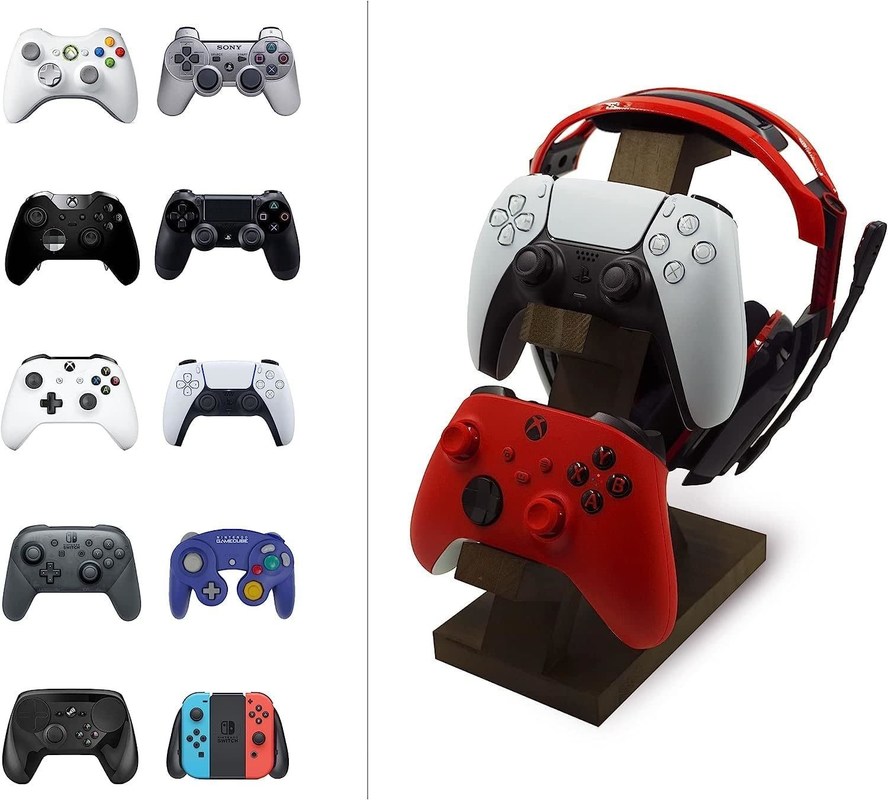 Video Game Controller Headset Stand Houten Home Decor Shelf met koptelefoonhouder