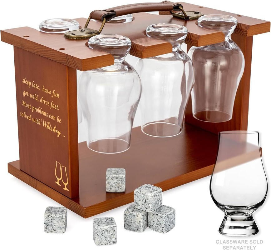 Eenvoudig gelakt glaswerk drooghouder voor bourbon whisky proefglas