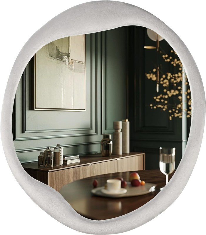 Geverfde flanel omwikkeld houten raam spiegel Unieke onregelmatige wandversiering voor thuis