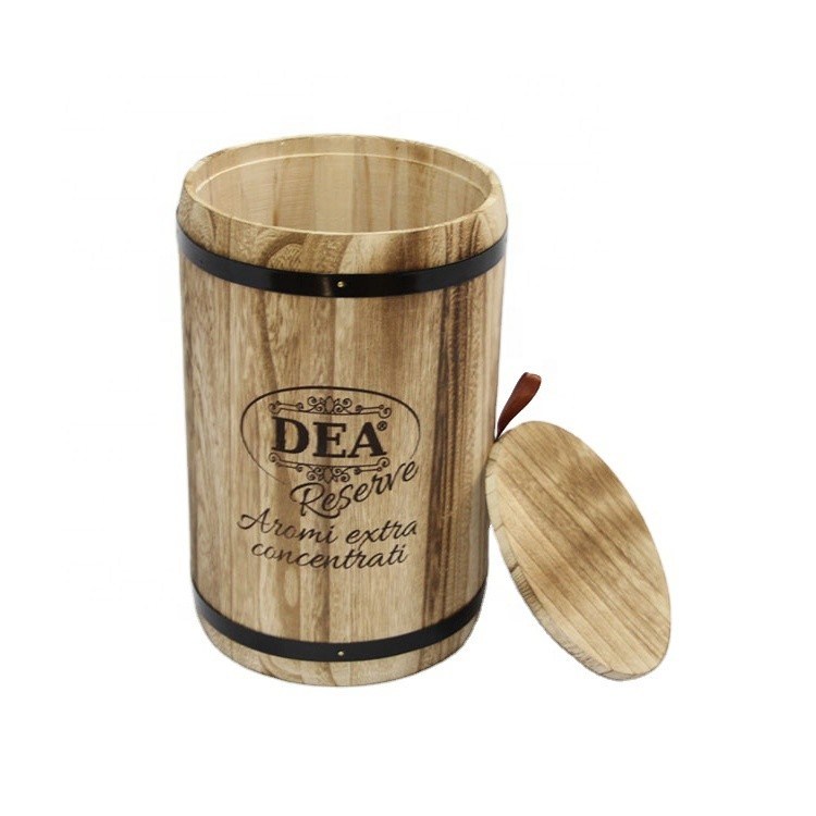 18x18x27cm Custom Logo Houten vat Verpakking Handgemaakte Vintage stijl Grote Paulownia