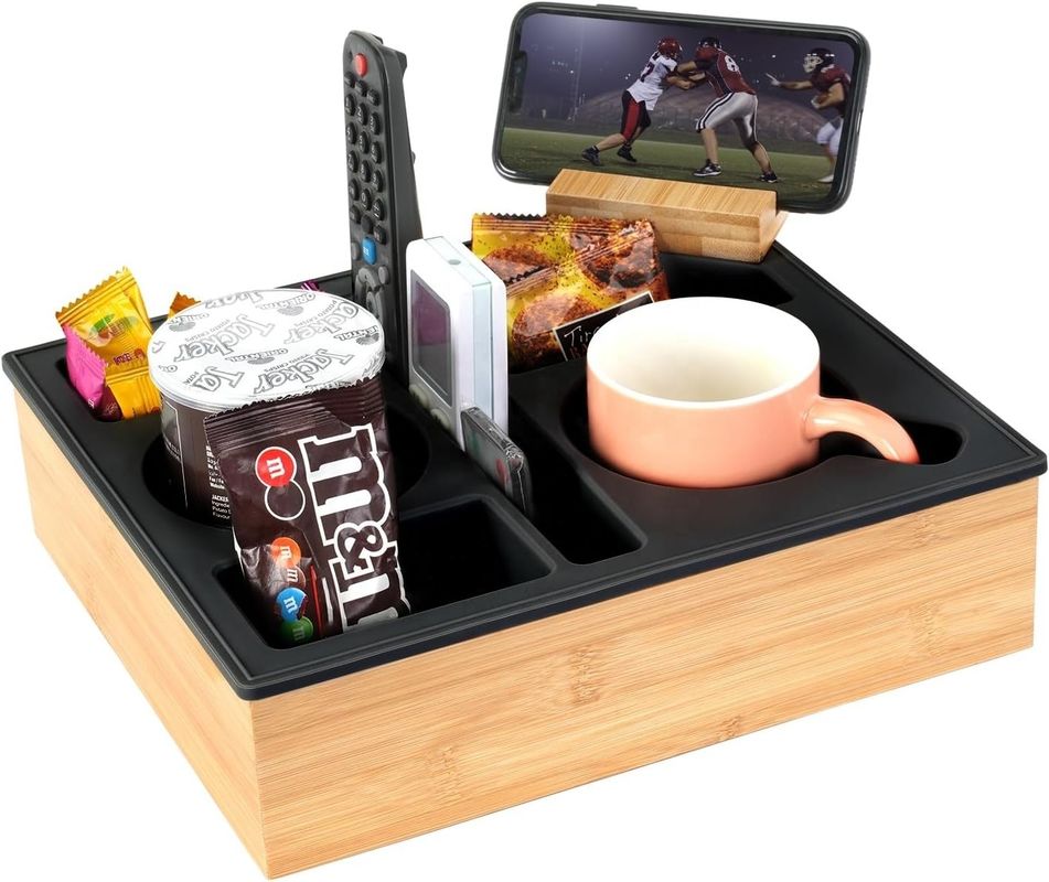 Houten opslagdoos voor het bureau voor woonkamer koffie tafel snacks en afstandsbediening