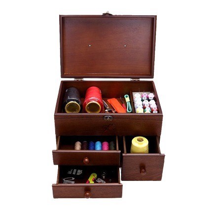 Niet-ondersteunende ruimte Ruimte Selectie Houten naaibox voor georganiseerde opslag