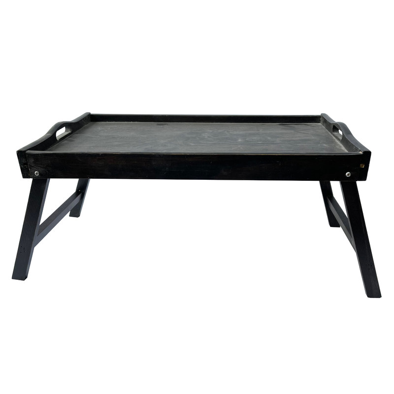 Zilkschermdrukken Natuurlijke ontbijt Houten bedtray met opvouwbare benen Keuken serveren