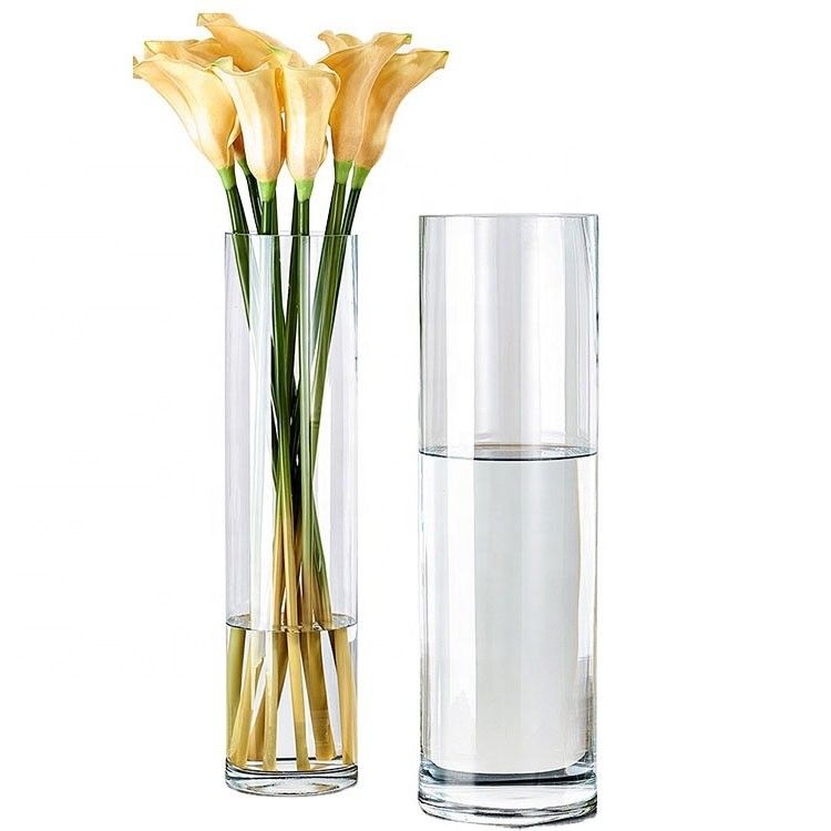 Doorzichtige glazen cilindervazen Minimalistische ontwerpstijl Perfect voor bruiloftscentrumstukken