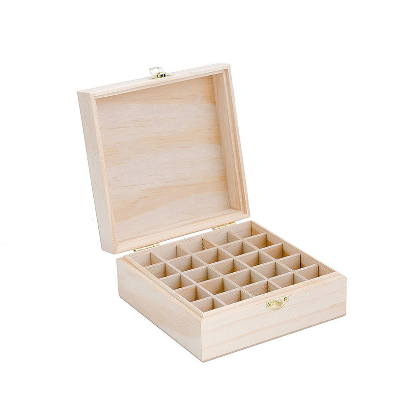 Aanpasbare multi-tray grote essentiële oliën opslag Houten pakketdoos met verdelers