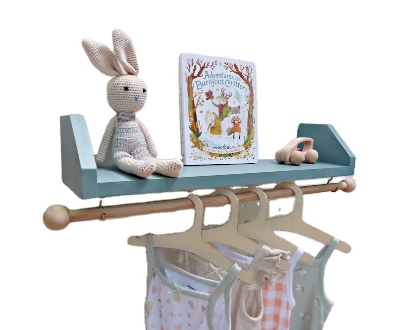 Als uw verzoek Blauwe kleuterplank met kleding hanger Organiseer de kleding van uw kind