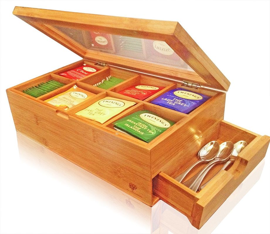 Vernisladen Pine Hout thee assortiment doos in aangepaste kleur voor thee collectie