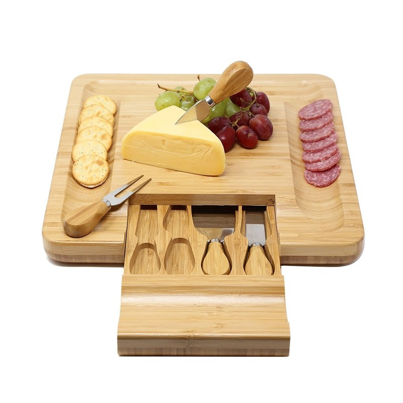 All-Season Bamboe Serving Tray met kaasbord en aangepast logo Acceptabele messet