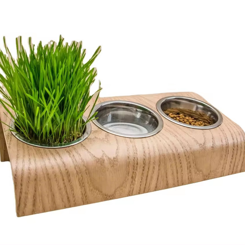 Schalenvoeder Type bekers Pails Triple Bowl Pet Feeding Stand met verhoogde moderne voeder