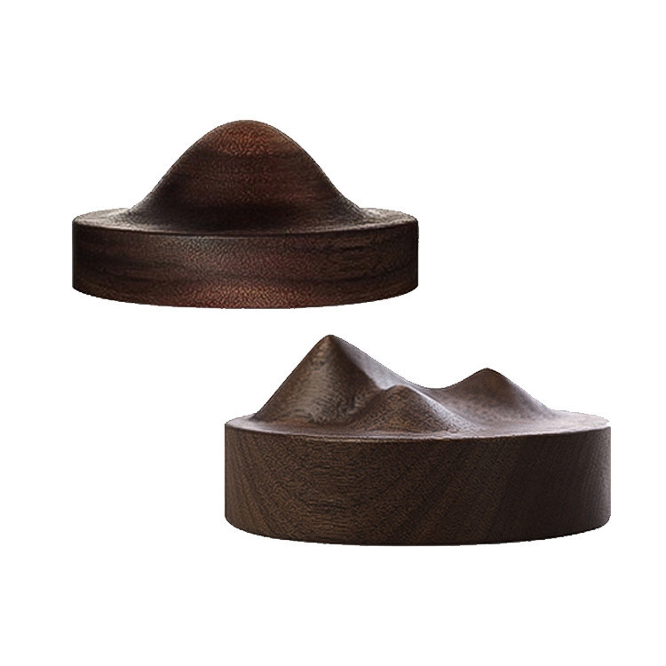 3D-snijwerk Zwart Walnoot Beech Houten Cup Mat Coaster voor modern stijl creatief ontwerp
