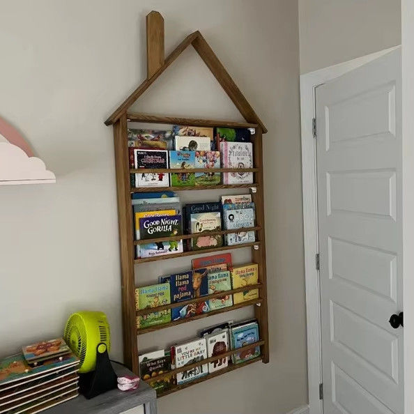 202406 Baby boekenkast Houten wand Montessori Solid Wood Kinderdagverblijf Wandrek Op maat