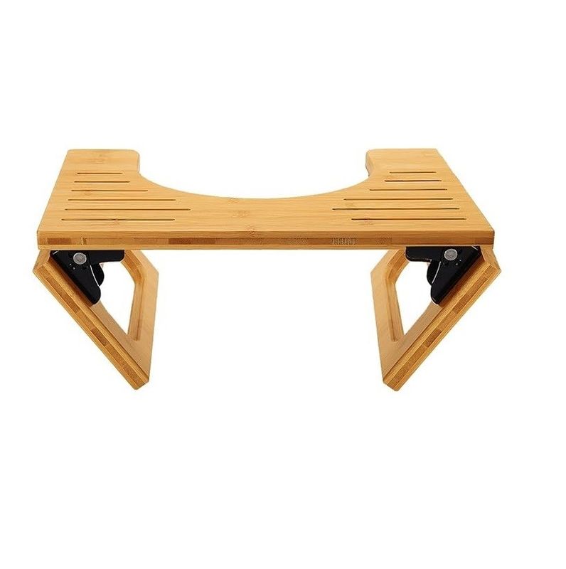 Stocked Design Natuurlijke kleur Custom Opvouwbare Poop Stool 7 Inches Bamboe Toilet Stool