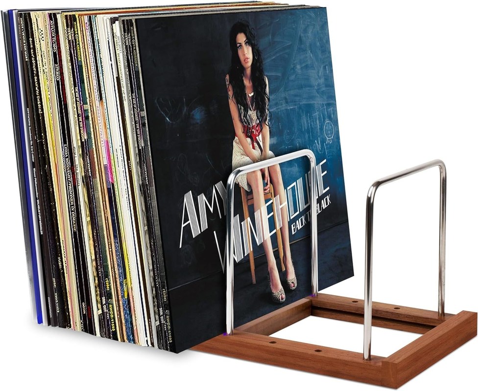 Houten uitbreidbare vinyl platenorganisator Rack Standhouder voor stand-type opslag