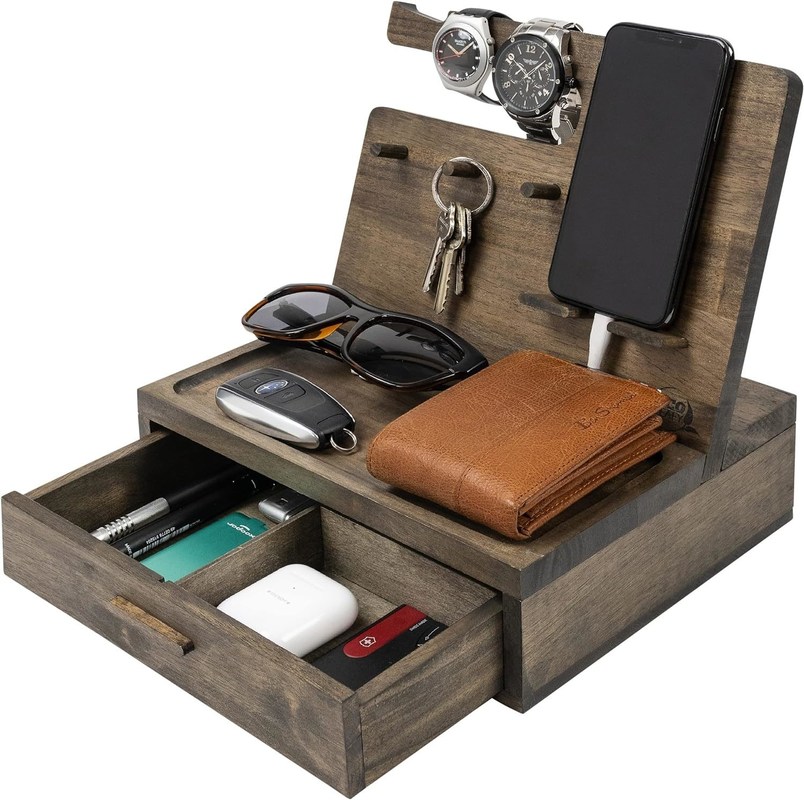 Double Tier Bedside Table Organizer voor het opslaan van grote hoeveelheden mobiele telefoonaccessoires