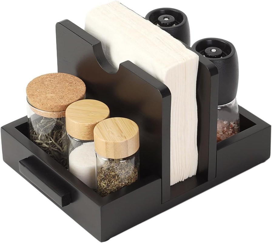2024 Design American Style Houten Servettenhouder voor tafel om zout- en peperschaakers op te slaan