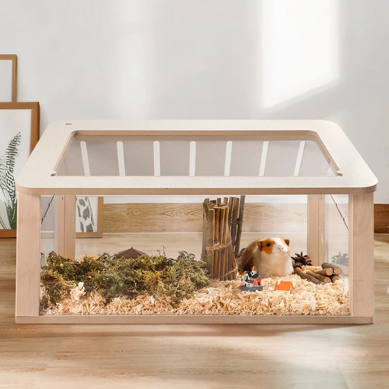 Horlogekist Custom Hamster Hideout Hout Huisdiermeubelen Speelhuis Solid Patroon voor kleine huisdieren
