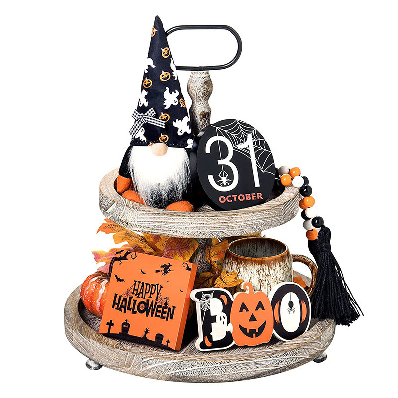 Eco-vriendelijke Halloween Decoraties Kinderen Hocus Pocus Tiered Tray Decor Set van 3 hout