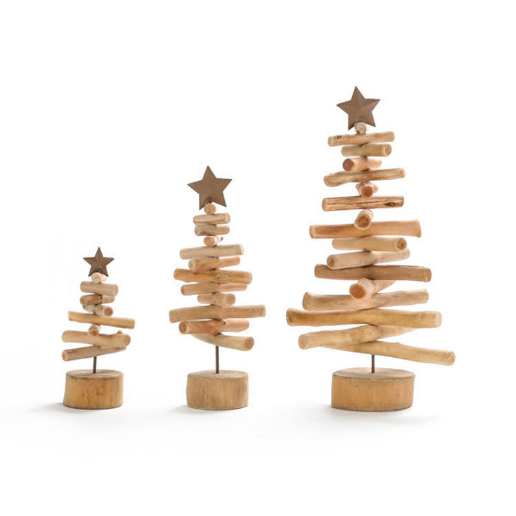 Custom Printing Artificial Xmas Trees Mini Houten Decoratie voor Huis Decoratie Kerstboom
