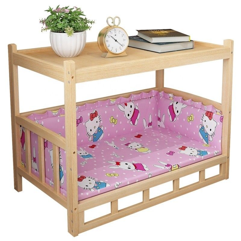 Afneembare houten bed voor Pomeranians en Teddyhonden