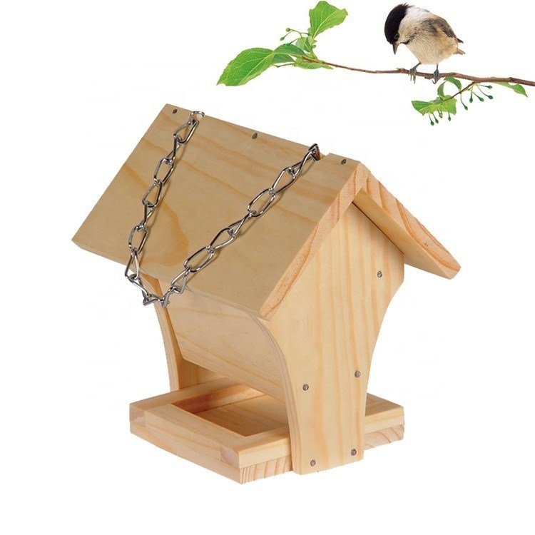 Gepersonaliseerde kleine schattig buitenversiering duiven vogelhuis alle seizoenen houten voeder